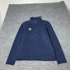 Marmot Mountain Works Sweater Mens L Blue NYC Quarter Zip Fleece Pullover